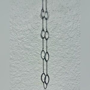 Lavishy Silver Tone Oval Chain Link Necklace